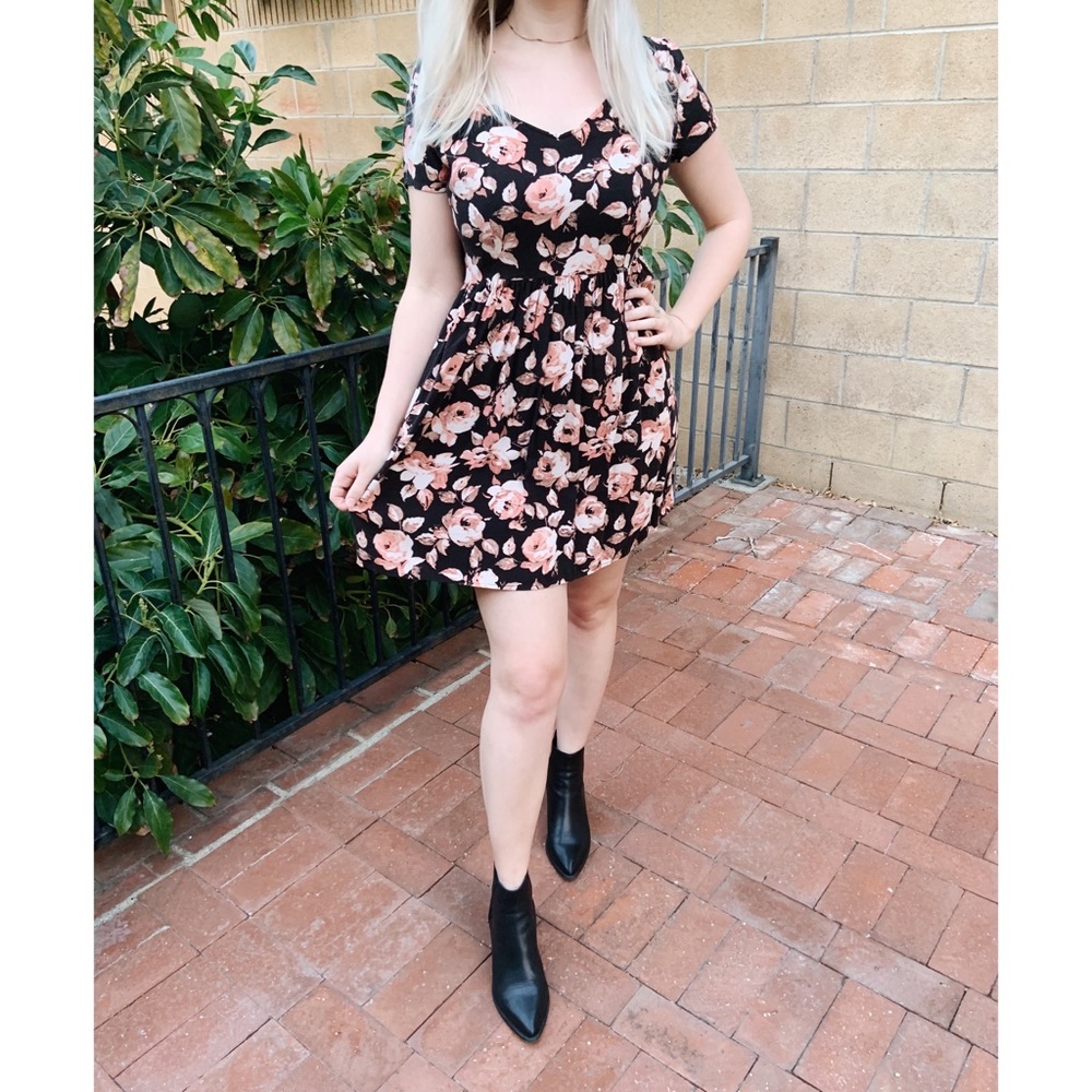 Mossimo Black Floral Dress
